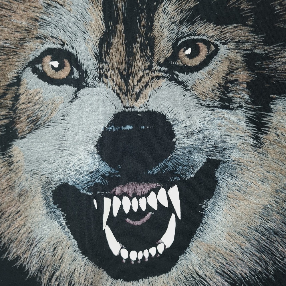 Vintage Rainforest Cafe Shirt Mens XL Black Wolf Animal Graphic Tee Made USA 90s - Picture 6 of 13